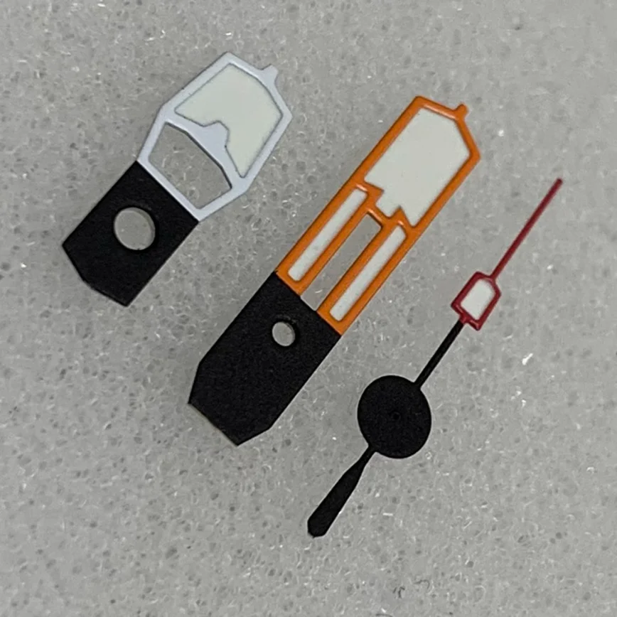 Watch Accessories 12MM Hands Orange Red and White Color Matching Hands Green Luminous Hands Suitable for NH35/36/4R7S Movement