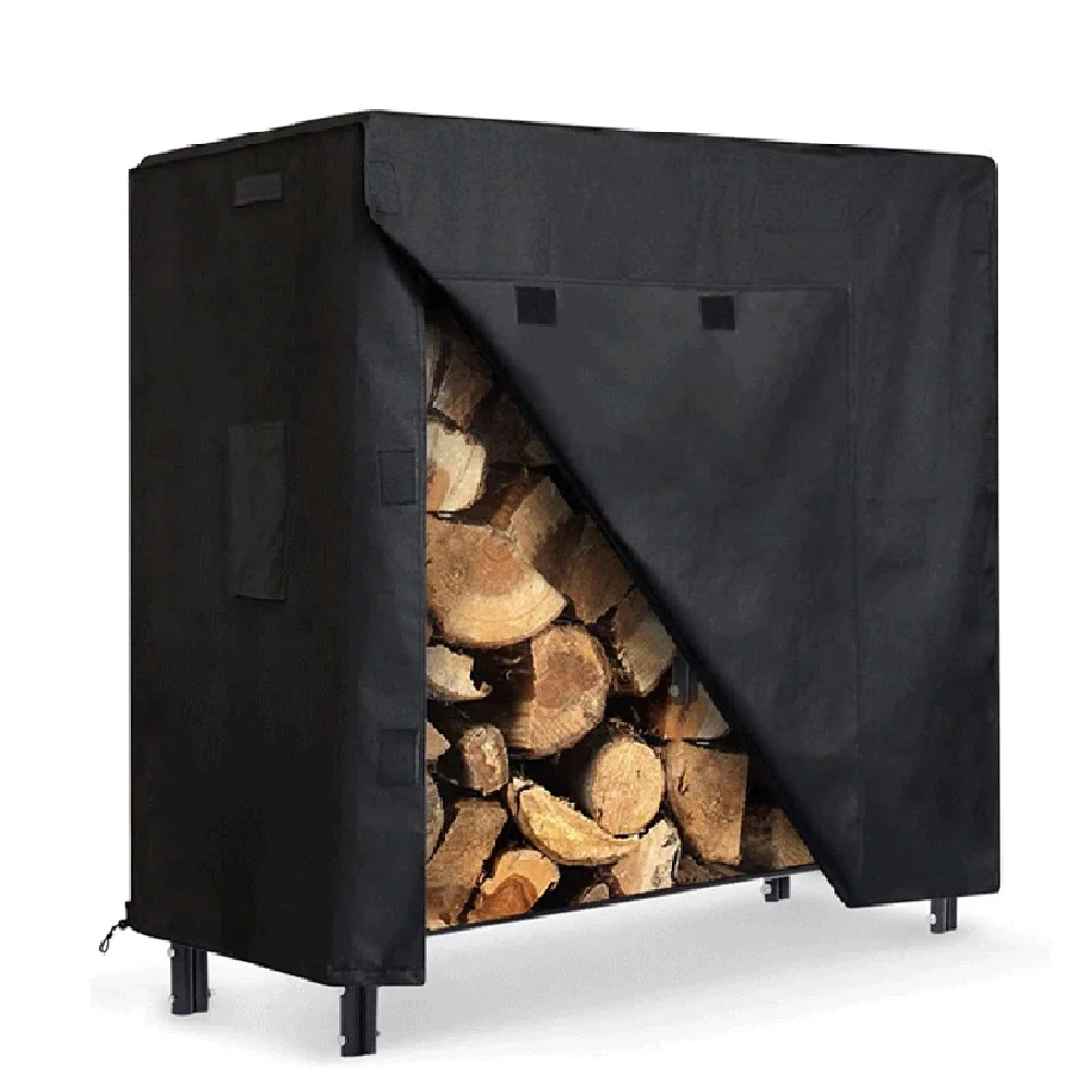 

Durable Firewood Cover Cover Adjustable Silver Coated Oxford Cloth Small 48x24x42inch Outdoor Protective Cover