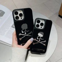 fashion creative black skull cell phone cases for iphone 13 12 11 pro max xr xs max x couple anti drop soft cover gift