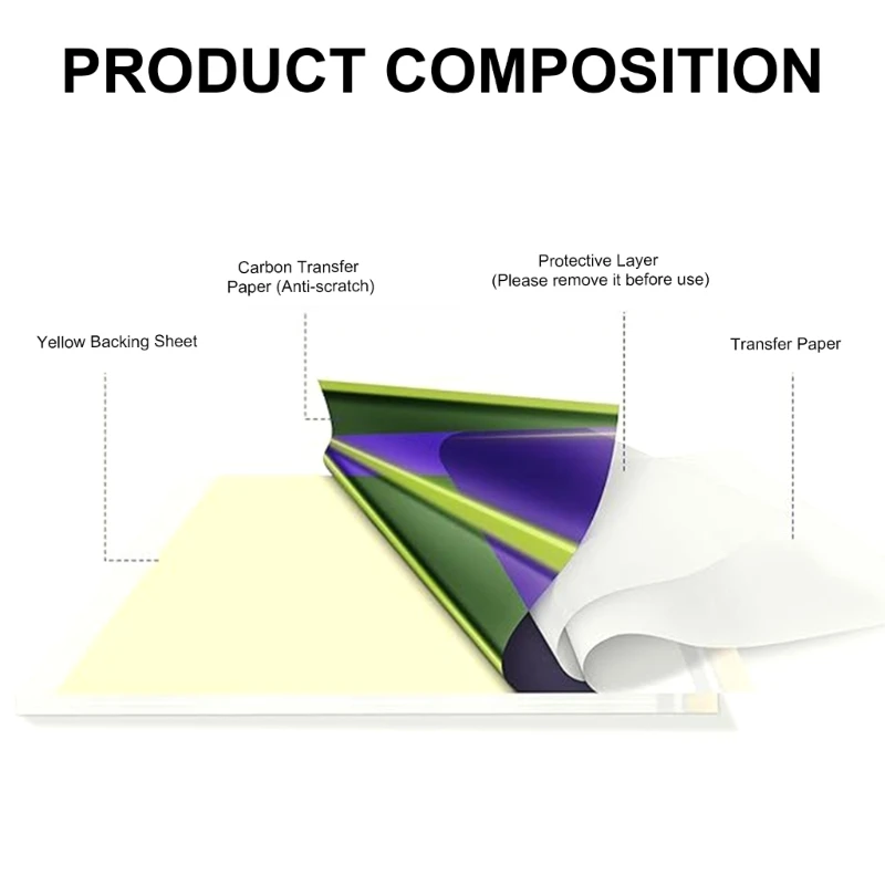 40 листов бумаги для татуированных трафаретов формата А4 простая в использовании