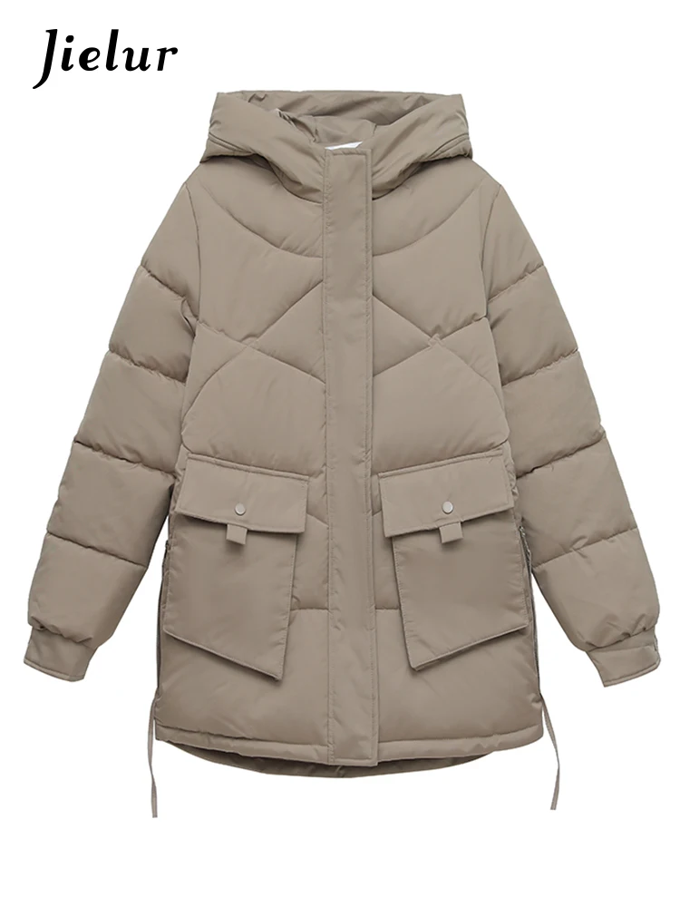 Jielur Пуховики из хлопка зимние женские парки в Корейском стиле свободное
