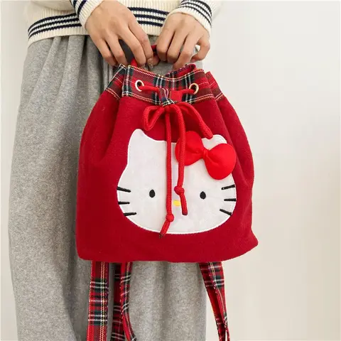 Оригинальные красные сумки, Мультяшные Рождественские Мини-рюкзаки, Женская винтажная сумка через плечо в японском и корейском стиле Y2k, модная сумка