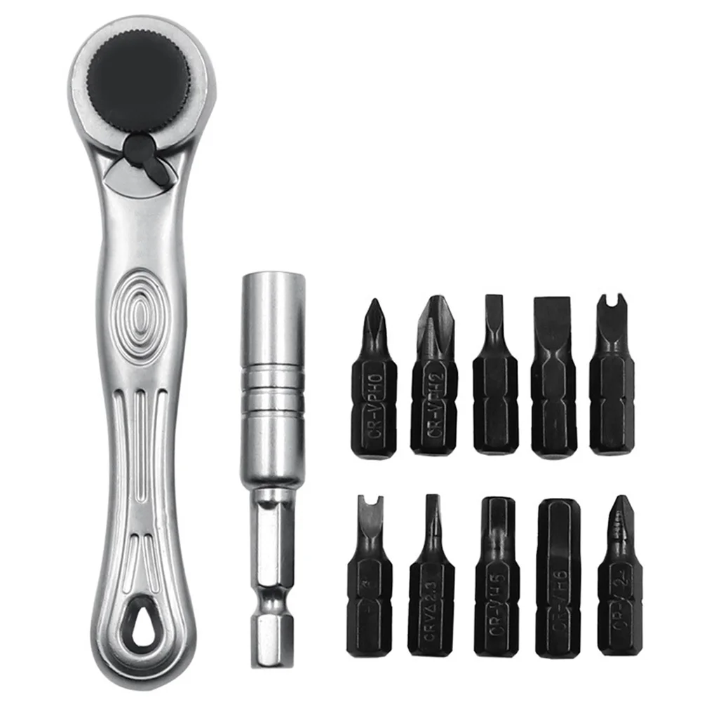 

Mini Ratchet Wrench Set 12 Pcs Screwdriver Bit with Y-Shaped/Crossed/Slotted/Torx Bits Household Appliance Repair Hand Tools New