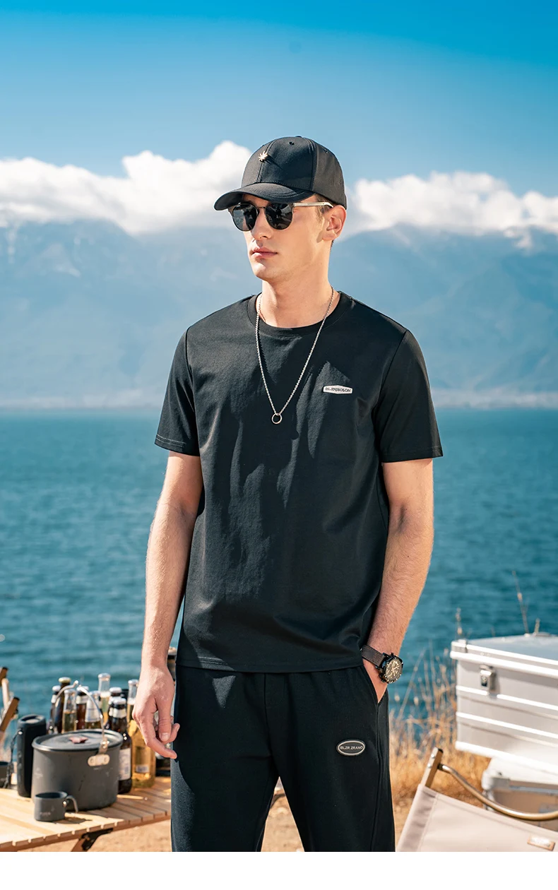 

YTX0036 Summer new trend 3D foam letter printing short-sleeved T-shirt men