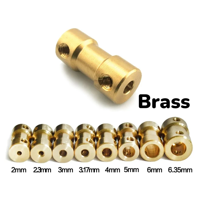 

2 шт. латунная жесткая муфта вала двигателя, соединитель трансмиссии двигателя для радиоуправляемой лодки/автомобиля 2/2,3/3/3,17/4/5/6 мм
