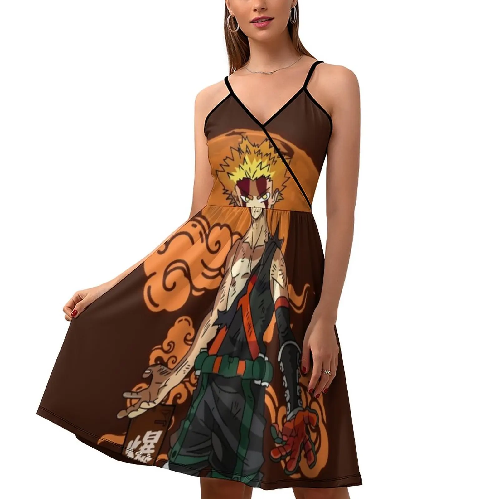 

Повседневное платье моя геройская Академия на тонких бретельках Bakugo Katsuki One для всех уличных платьев женское элегантное платье на заказ