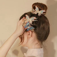 2022 new painted butterfly ladies hairpin simple hairpin suitable for girls high ponytail fashion hairpin styling jewelry