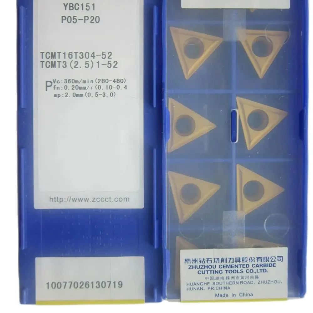 ZCC TCMT 16T304 52 внешний токарный инструмент с ЧПУ для резки стали нержавеющей YBM251 YBC151