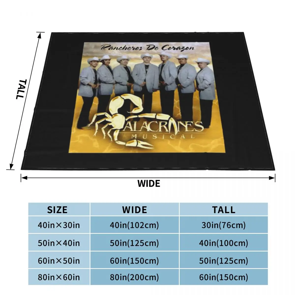 Alacranes Музыкальные-Rancheros De Hearts On альбом 2004 ультра-мягкое Флисовое одеяло