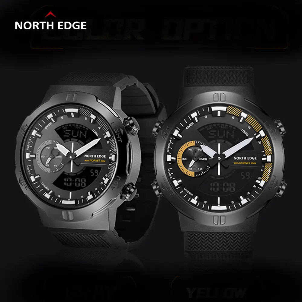 

2022 новые спортивные NORTH EDGE HORNET Смарт-часы мужские цифровые военные водонепроницаемые 50 м мировое время осветитель