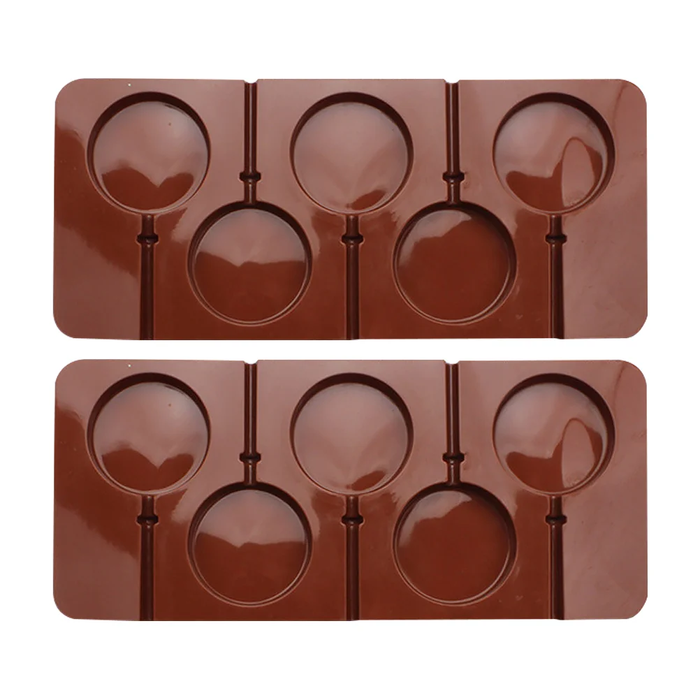 

Silicone Molds Lollipop Mold Baking Chocolate Candy Round Tray Cube Ice Diy Gummy Making Soap Treat Dog Jelly Supplies Pan