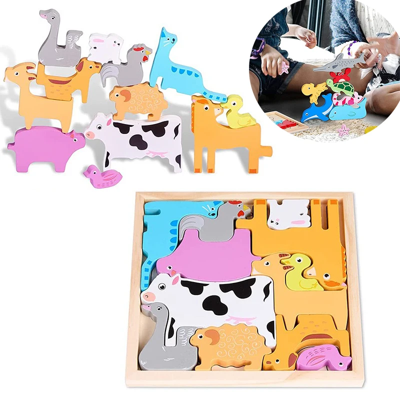 

Wood Puzzles Children Adults Animal Puzzles Wooden Toys Learning Education Environmental Assemble Toy Educational Games