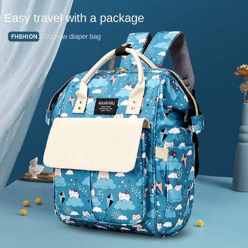 

2022 New Multifunctional Fashion Trendy Mother and Baby Bag Young Mother Anti-splash Portable Backpack Mommy Bag