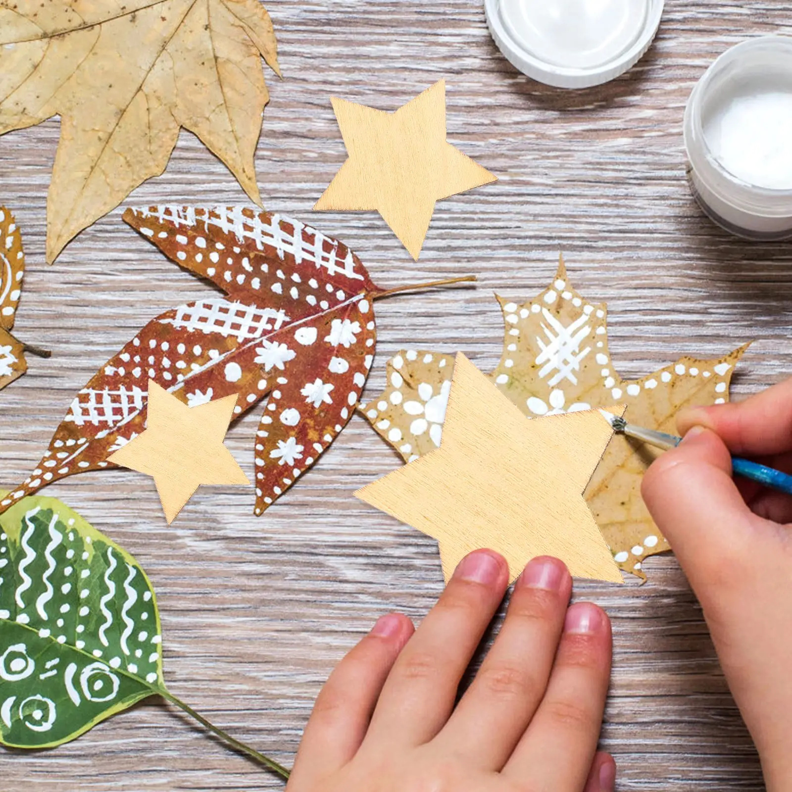 100 шт. незаконченные деревянные звезды вырезные диски ассортимент для лоскутного