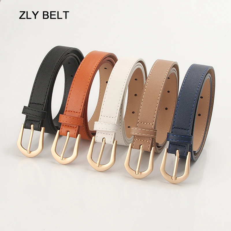 ZLY 2022 New Fashion Belt Women Men PU Leather Material Alloy Metal Pin Buckle Solid Jeans Dress Style Elegant Luxury Trend Belt