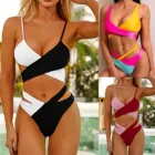 Женский раздельный купальник S -XL, Раздельный комплект бикини, асимметричный купальный костюм со средней талией, 2022