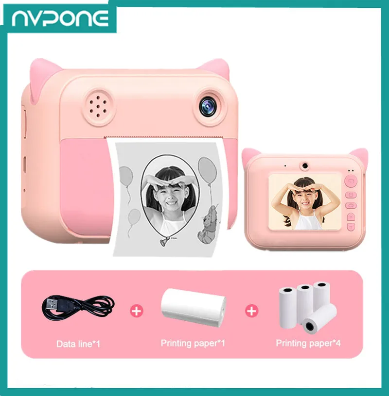 Детская камера мгновенная печать камера для детей HD 1080P Цифровая камера с фотобумагой подарок на день рождения игрушечная камера для детей