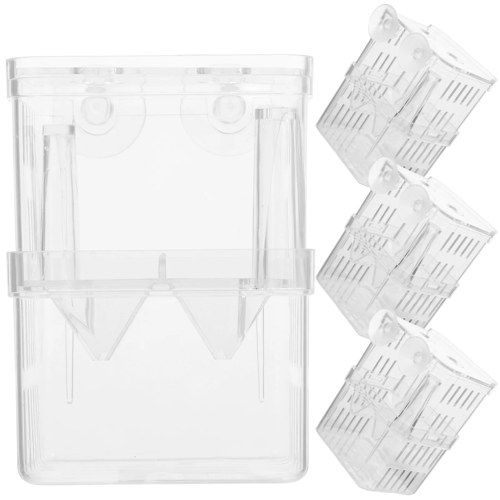 

4 Pcs Fish Tank Juvenile Hatching Box Baby Infant Feeder Aquarium Filter Board Plastic Breeder Aquariums