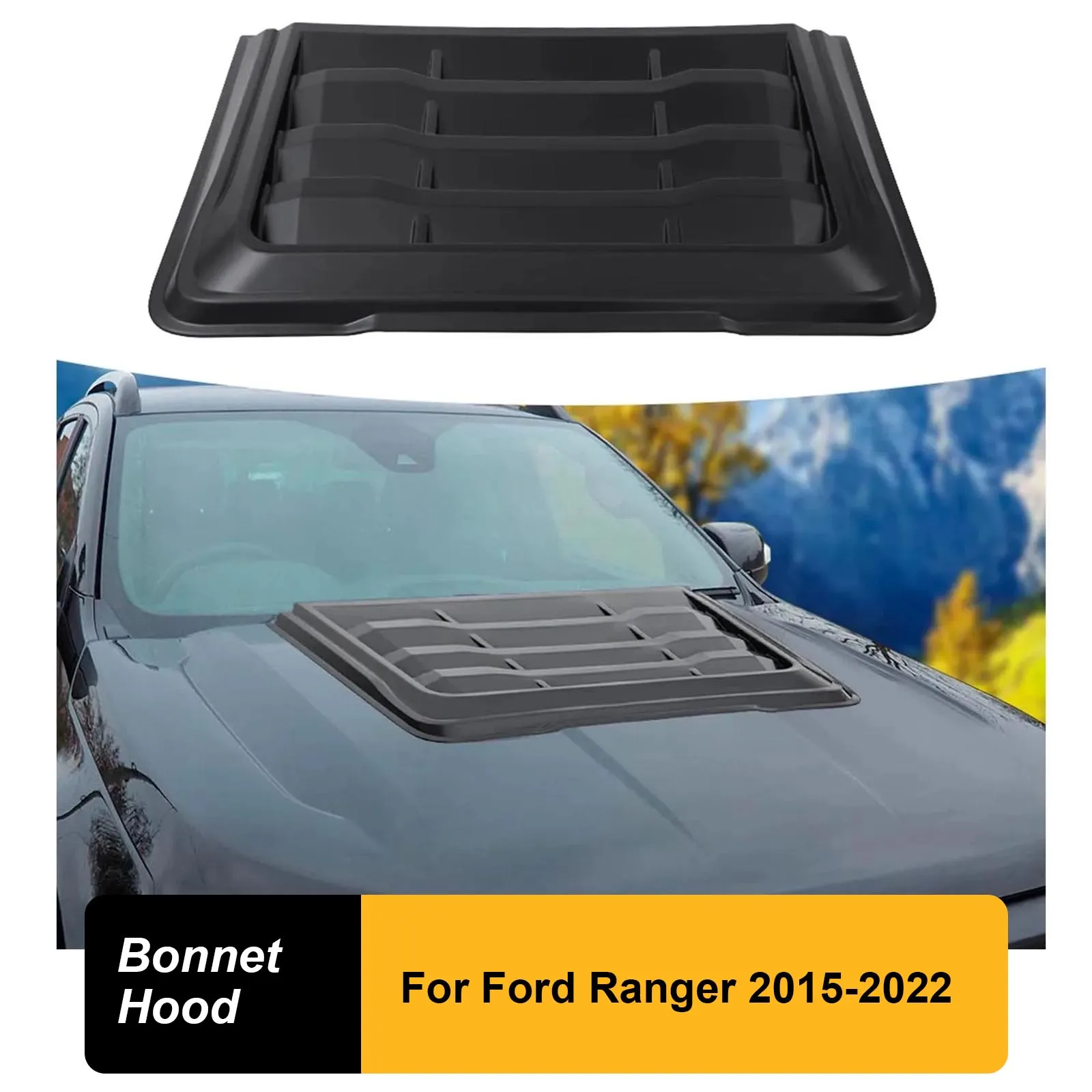 Матовый черный чехол для капота из АБС защитная крышка Ford Ranger Raptor 2015-2022