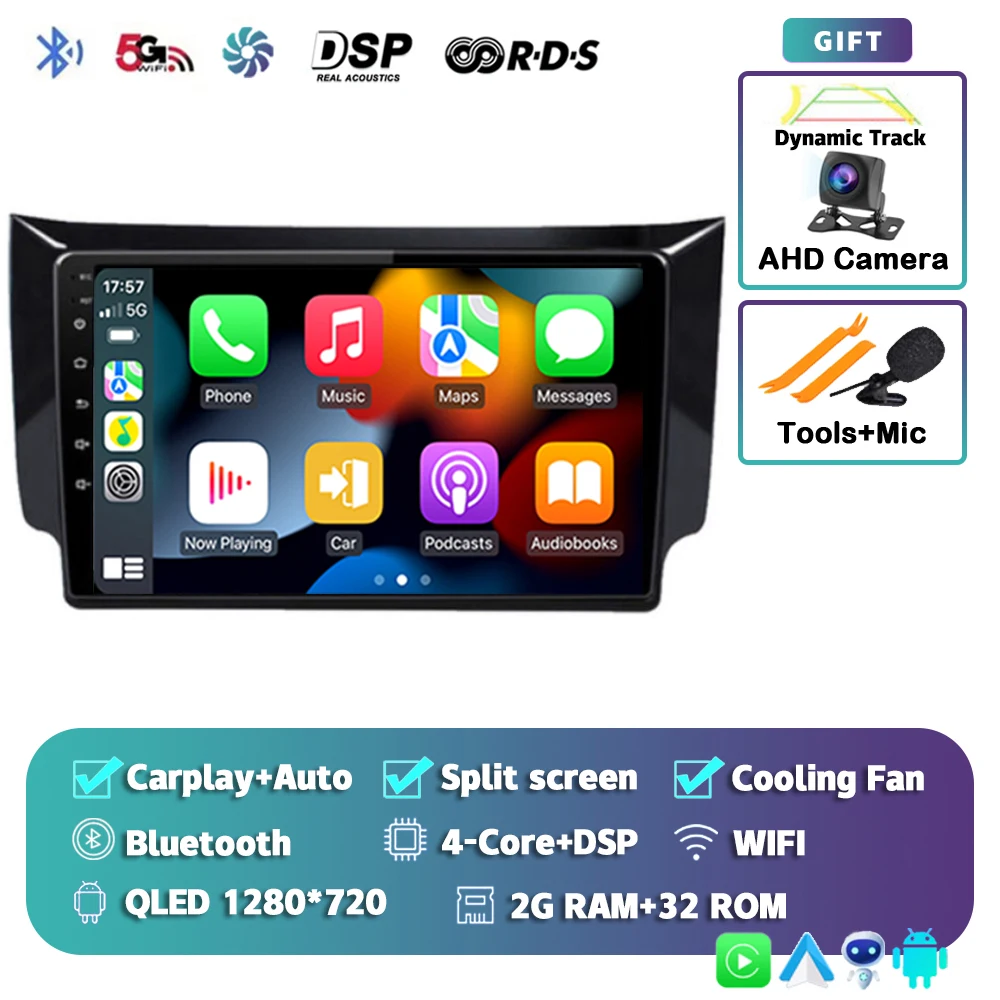 

Android 15 Carplay Auto для Nissan Sylphy B17 Sentra 12 2012-2018 Автомагнитола GPS-навигация WIFI + 4G 2Din головное устройство видео стерео