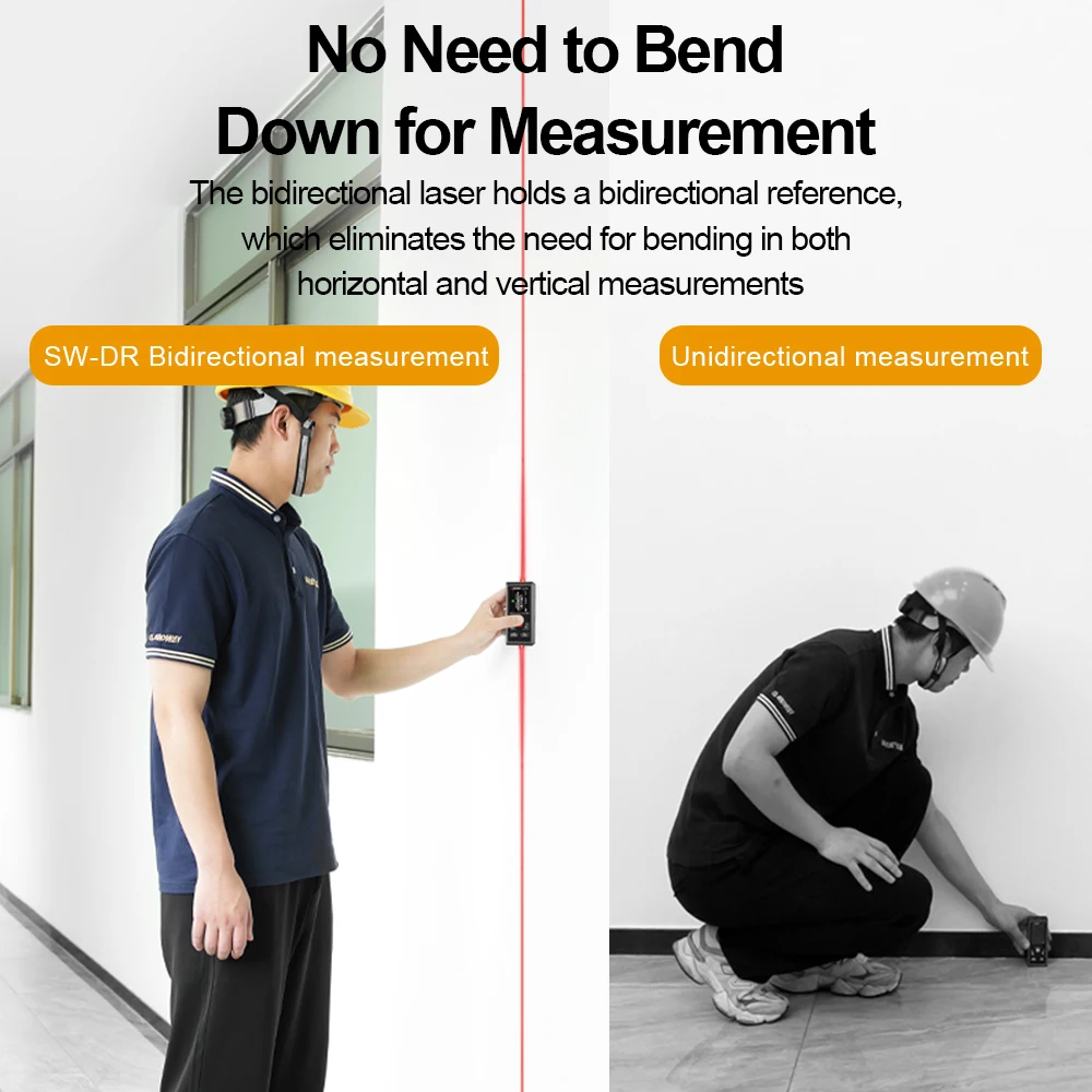 Двойной лазерный дальномер SNDWAY 120 м 200 двусторонний лазерная рулетка