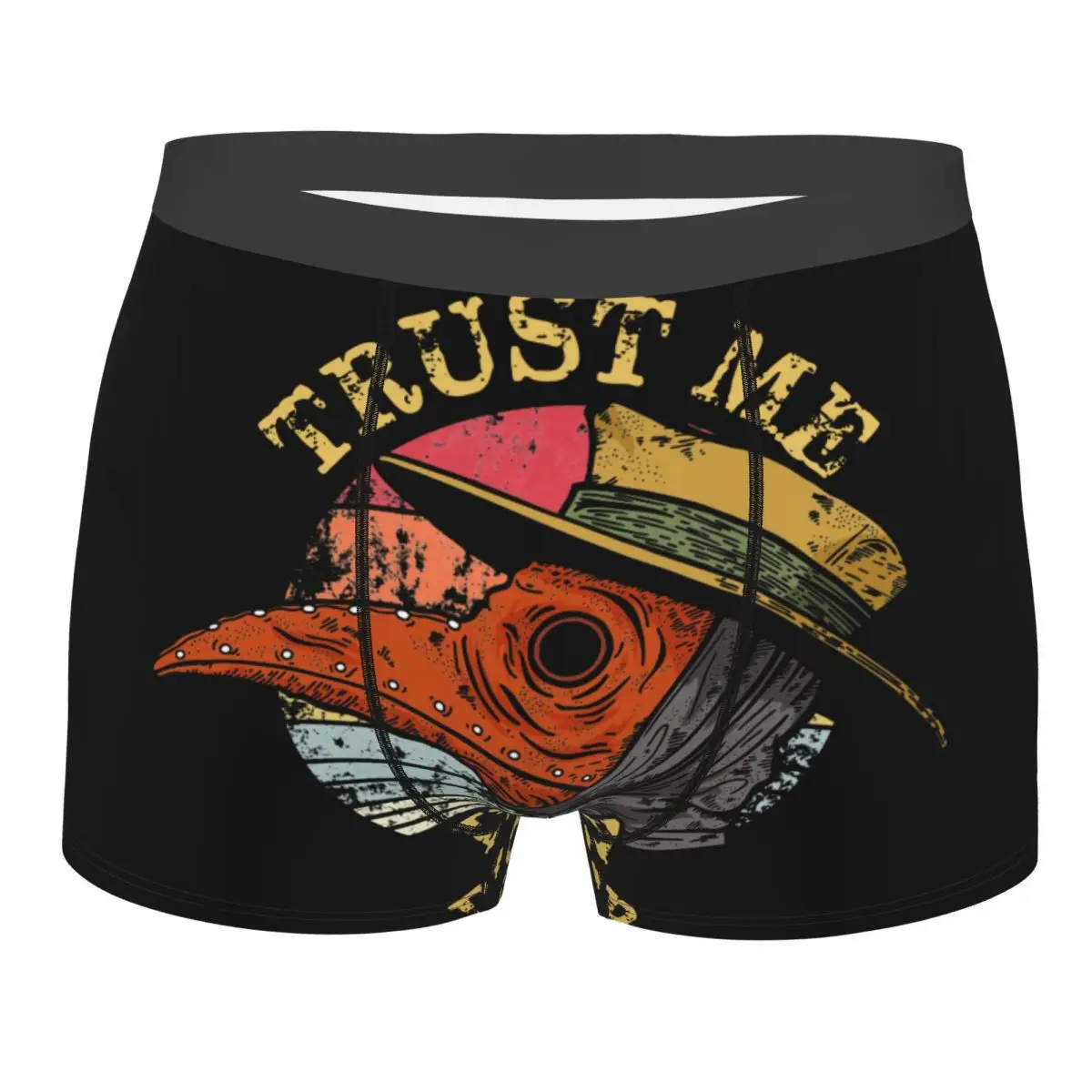 

Men Boxer Briefs Shorts Panties Plague Doctor Trust Me I'm A Doctor Underwear Horror Halloween Black Death Bird Male Underpants