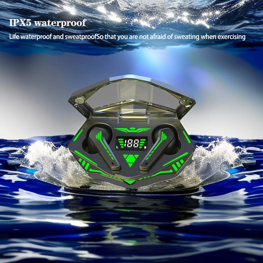 

Gamer Headset,Low Latency Bluetooth Headphones,HiFi Music Earphone,With Mic Smart Touch,Waterproof Earbuds,20 Hours Play Time