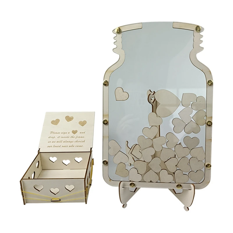 

Альтернатива книга для гостей на свадьбу, книга с вывесками с деревянными сердечками, украшения для свадебной вечеринки