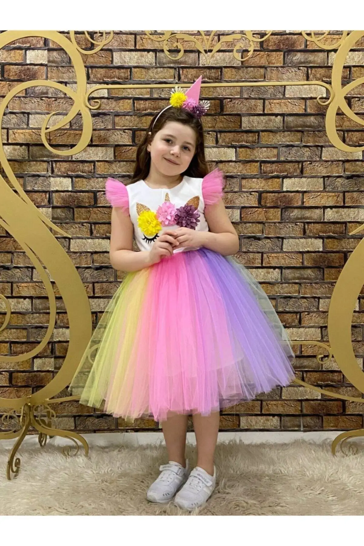 

Girl child colorful birthday Unicorn dress clothing dress clothing