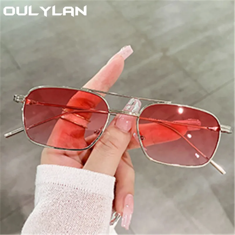

Солнечные очки Oulylan квадратные для мужчин и женщин, роскошные брендовые дизайнерские металлические маленькие солнечные очки, модные аксесс...