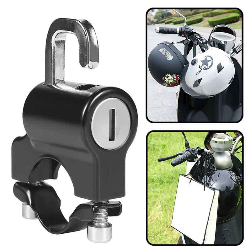

NEW Motorcycle Helmet Lock Universal Bicycles Anti-Theft Fixed Lock Multi-function Electric Security Metal 22mm-26mm 2 Key Set