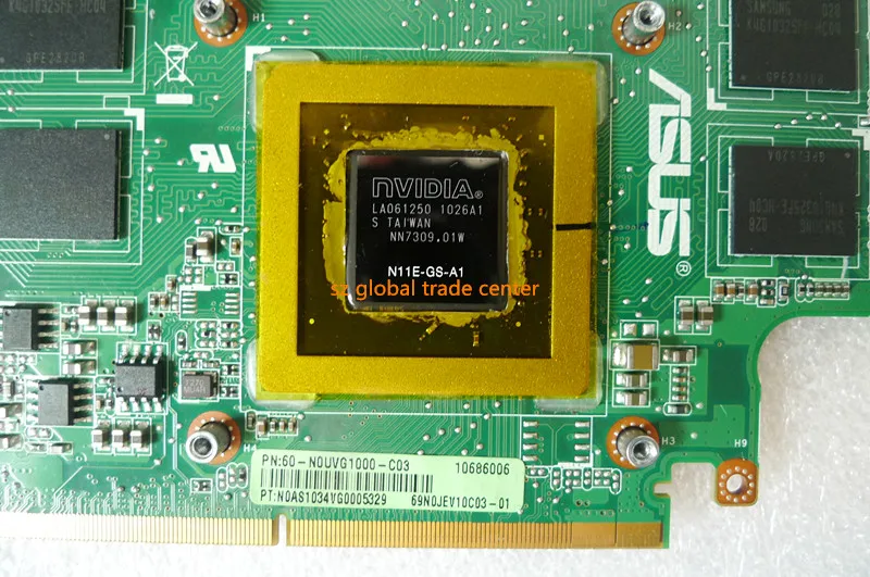 Оптовая продажа N11E-GS-A1 VGA для ASUS G73JW G53JW G73 G53 GTX460M GTX 460M Видеокарта