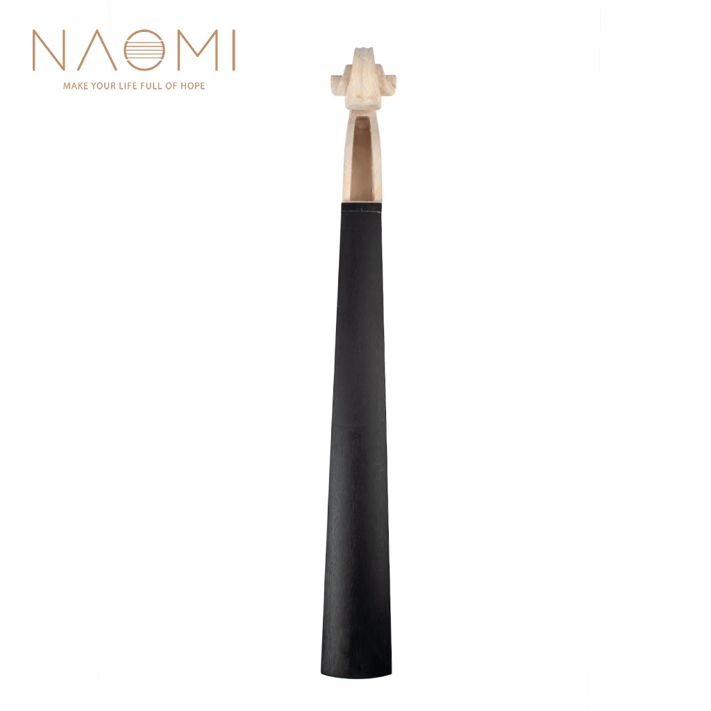 NAOMI 4/4 Violin Neck Ebony Fingerboard DIY Kit W/ Carved Scroll Violin Parts &  Accessories New one new solid wood 4 4 high quality unfinished electric violin white violin 002 ebony fingerboard