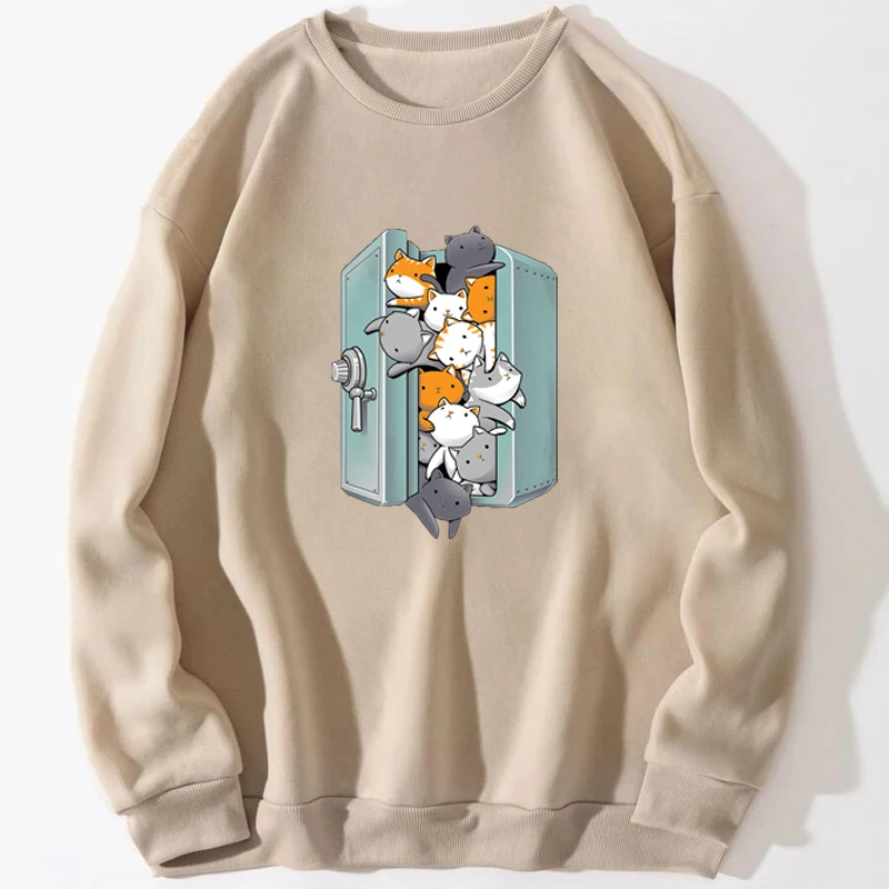 

Cat Many Cats Cute Kawaii Kittens Sweatshirts Unisex Sweatshirt Pullover Hoodie Streetwear Men Clothes Trapstar Crewneck Autumn