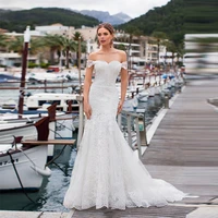 elegant wedding dress for women sweetheart off shoulder bride gown lace appliques floor length bridal dresses vestido de novia