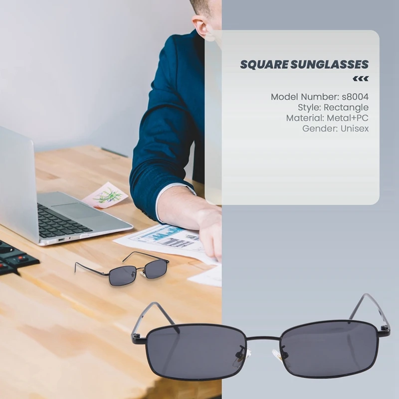 Винтажные солнцезащитные очки для женщин и мужчин прямоугольные маленькие в