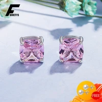 trendy earrings for women 925 silver jewelry with zircon gemstone ornament stud earrings wedding engagement party gift wholesale