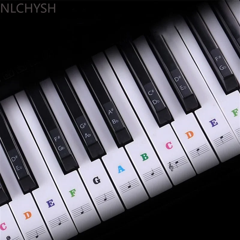 

Transparent Piano Keyboard Stickers 88/61/54/49 Key Detachable Music Decal Notes Electronic Piano Piano Spectrum Sticker Symbol