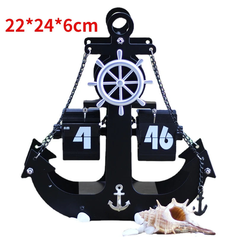 

Автоматические ретро-часы, шлепанцы в форме корабля, пиратские, якорные, настенные часы, домашний декор, для гостиной