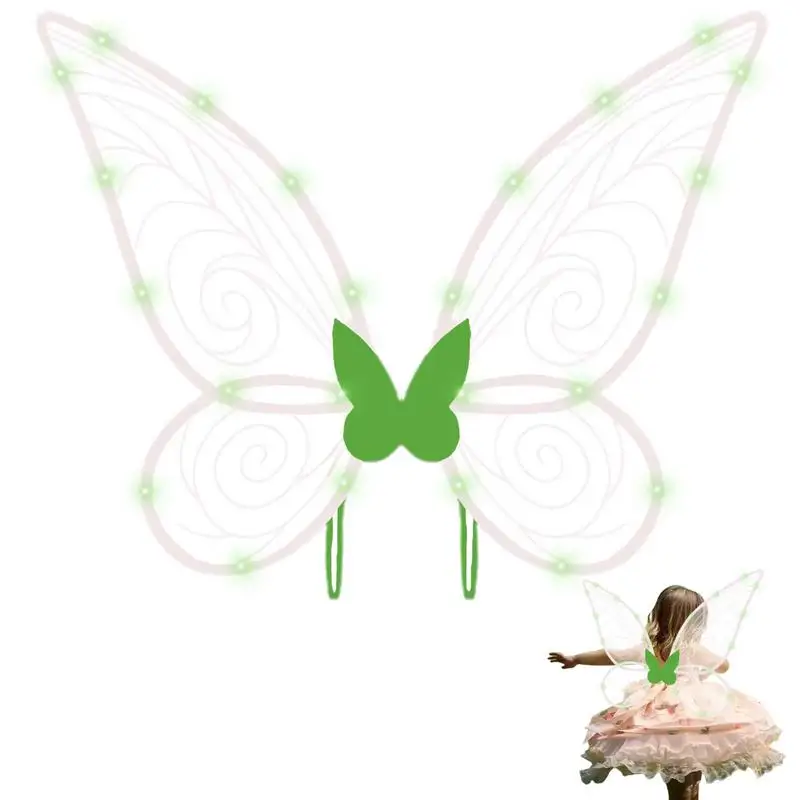 

Fairy Wings For Kids Elf Angel Wings Halloween Costume With LED Lights Sparkle Princess Party Favor Cosplay Accessories