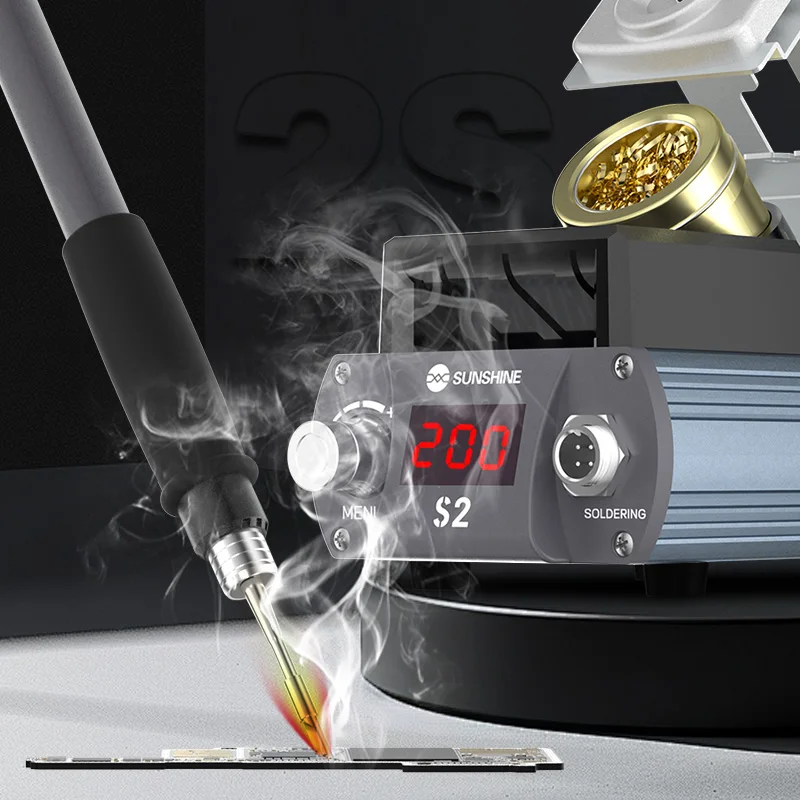 Высокоточная Интеллектуальная паяльная станция SUNSHINE S2 с быстрым нагревом умным