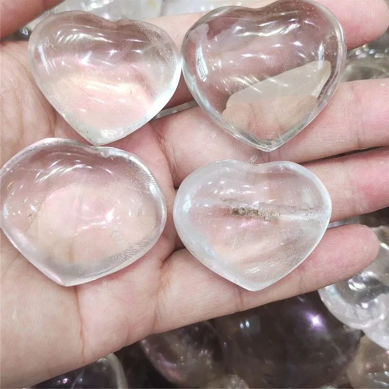 10 шт. натуральный прозрачный дымчатый кварцевый целебный кварц сердце для