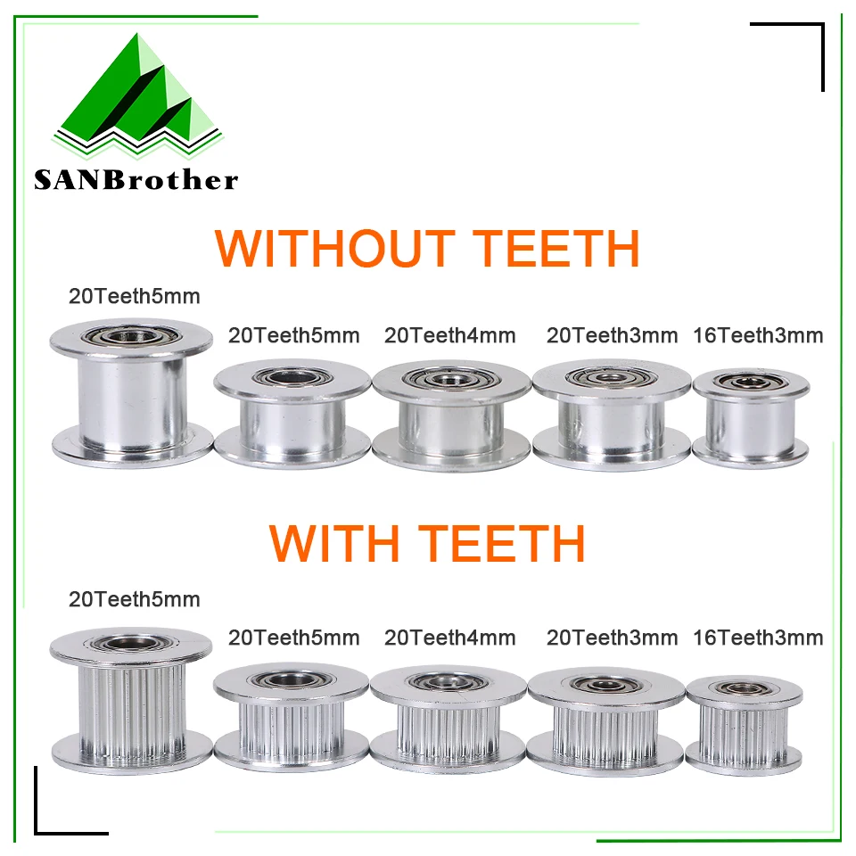 Зубчатый шкив GT2 зубчатый 16/20 отверстие 3/5 мм алюминиевые зубья шестерни шириной