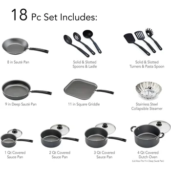 Steel Gray Non-stick Cookware Set