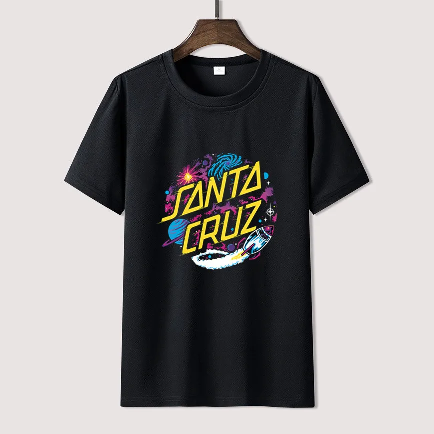 

2023 Santa Tidal Dot Cruz Planet Firework T Shirt For Men Brand T-shirt Cotton Amazing Short Sleeve Tops