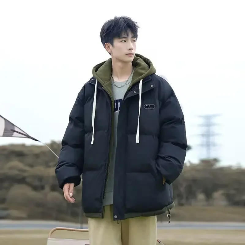 Мужское хлопковое пальто из двух предметов куртка с капюшоном утепленная