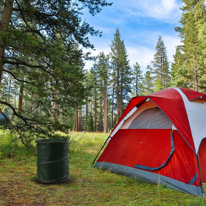 

Collapsible Trash Can-33 Gallon Trashcan For Garbage With Zippered Lid By ,Perfect For Camping Recycling And More(Green) Durable