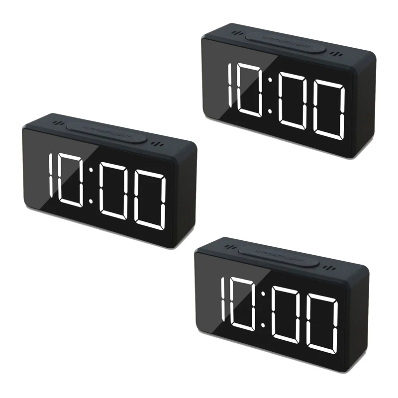 

Маленький цифровой мини-будильник 3X для путешествий со светодиодным индикатором времени или температуры, Повтор сигнала, регулируемая ярк...