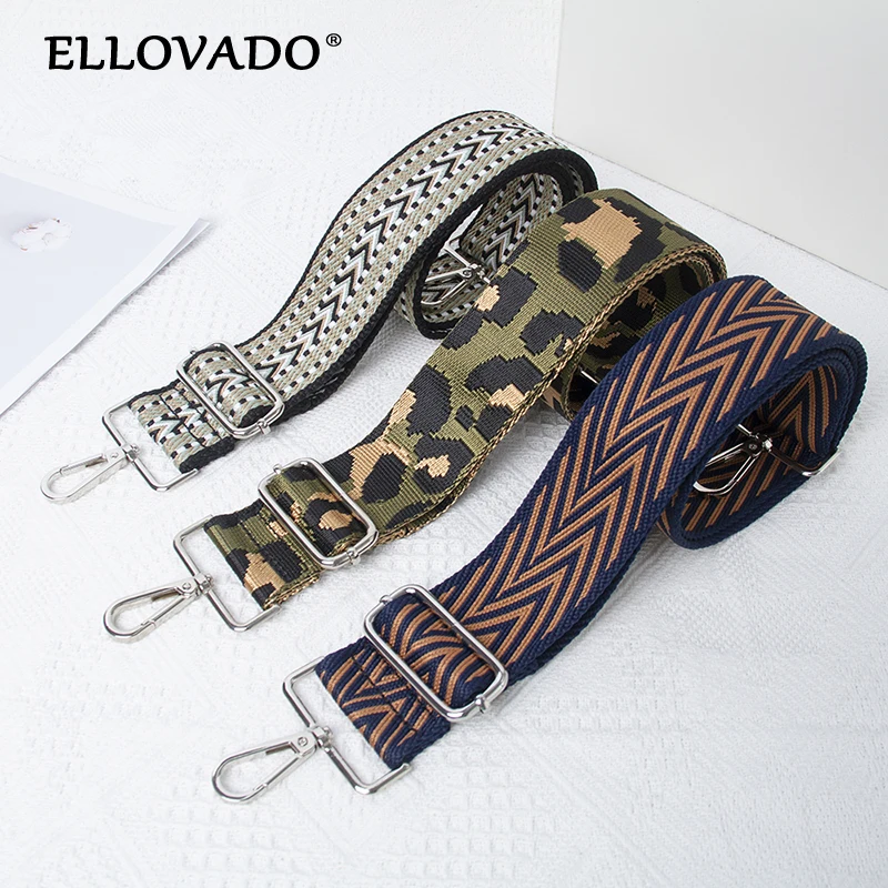 Ellovado New Pattern 5CM Adjustable Bag Strap Handbag Belt Wide Shoulder Bag Strap Crossbody Bag Part Adjustable Belt For Bag