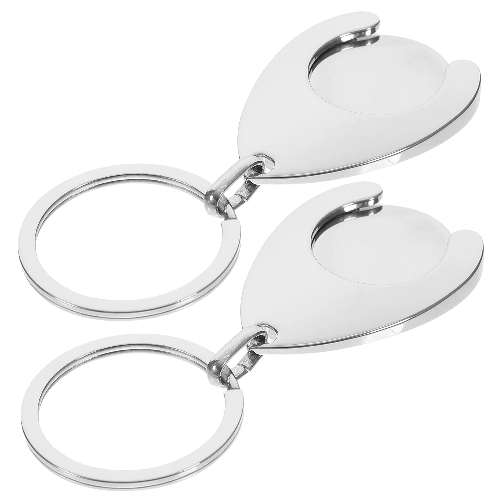 

2 Pcs Cart Token Keychain Ornament Trolley Ring Shopping Pendant Metal Small Tokens Keyrings Decoration Coins